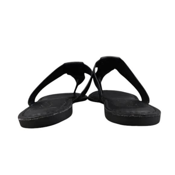 Korks Shoes Womens 9 Sandals Casual T Strap Thong Flats Slip On Black Comfort - Picture 7 of 13